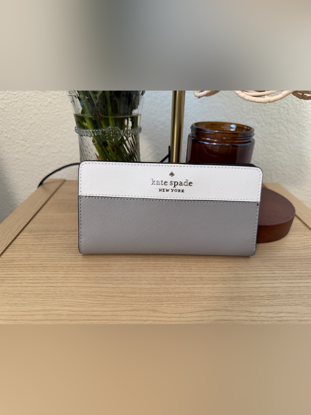 kate spade Two-Tone White and Light Gray Women's Wallet